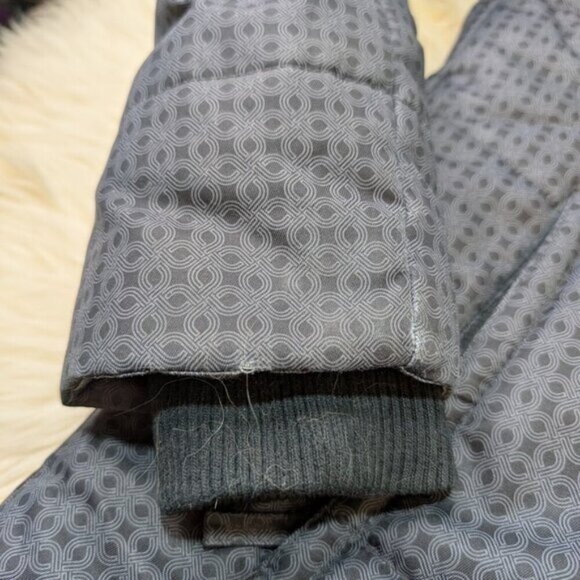 Lole Primaloft Grey Geometric Patterned Long Winter Jacket Women Size Medium - Picture 2 of 13